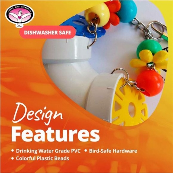 PVC Forager Bird Toy, Medium/Large Bird Size, 3” x 5” x 8” - Picture 4 of 7